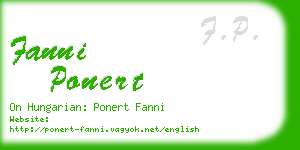 fanni ponert business card